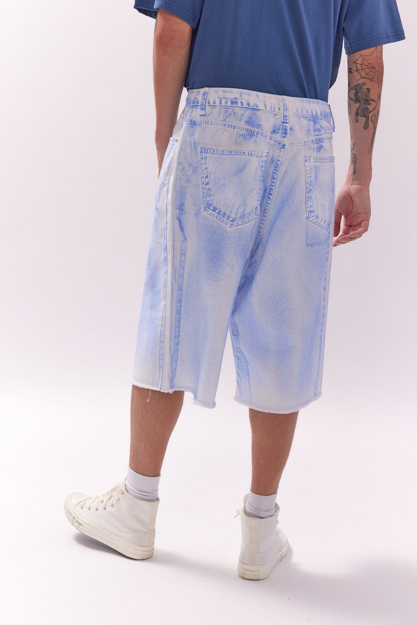 Raw Edge Dirty Painted Bermuda Short